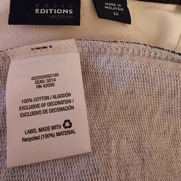 Basic Editions Blouse 2X NWT - Picture 3 of 4